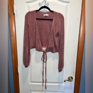 Blush long sleeve crop sweater